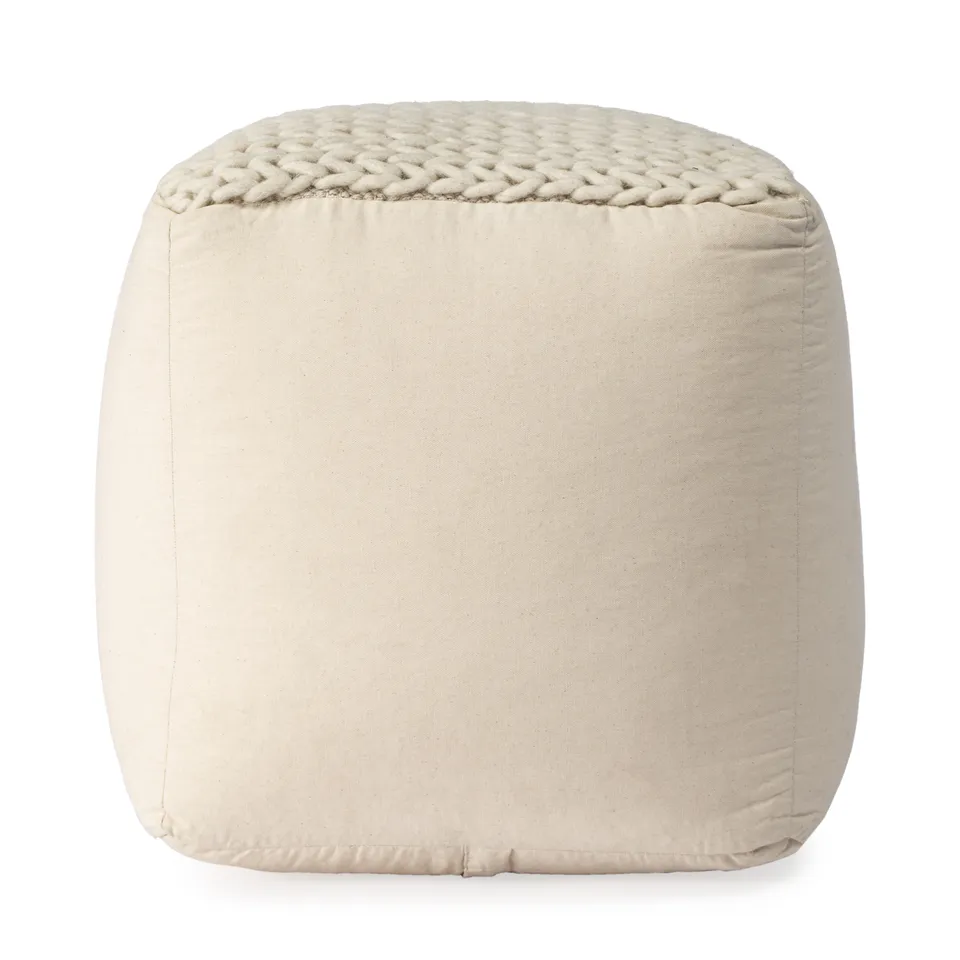 Fernandos Beige Diamond Pouffe