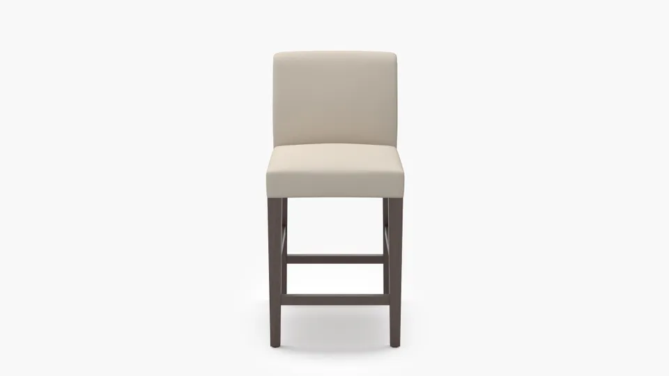 Signature Dining Counter Stool, Husk Everyday Linen, Espresso Square Tapered Leg