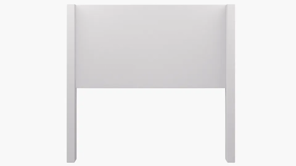 Modern Wingback Headboard, White Twill, Full