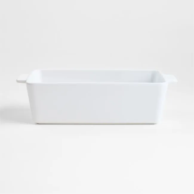 Potluck White Ceramic Loaf Pan