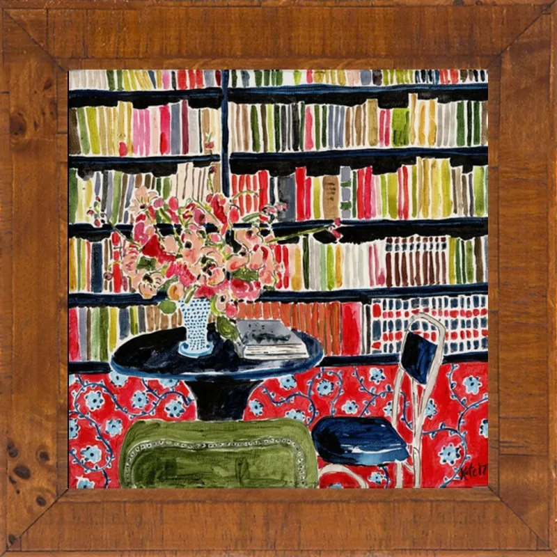 Books with Flowers by Kate Lewis for Artfully Walls