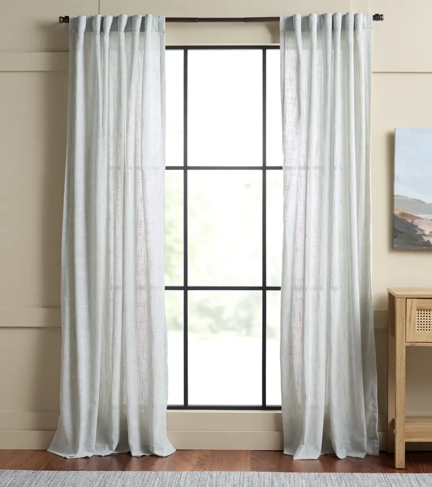 Ayla Window Panels 52x84", Set of 2 - Light Blue / Gray