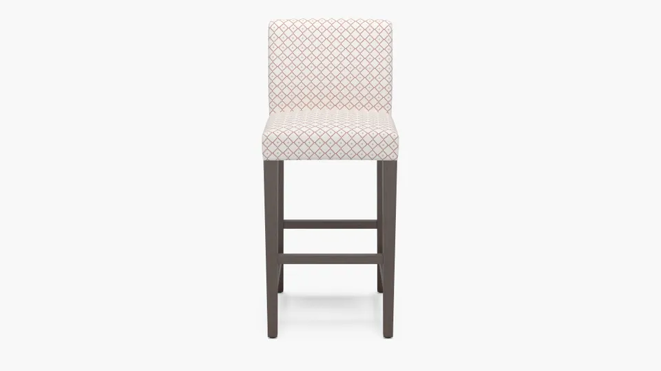 Signature Dining Bar Stool, Rosewood Petite Lattice, Espresso Square Tapered Leg