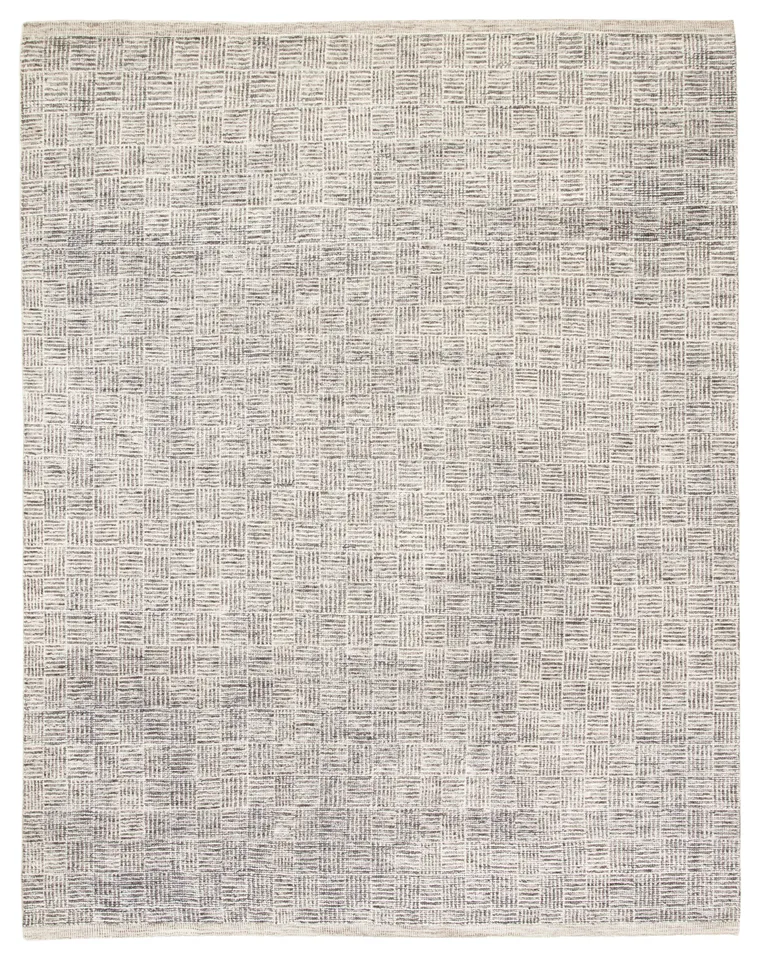 Mugler Hand-Knotted Geometric Ivory/ Black Area Rug (10'X14')