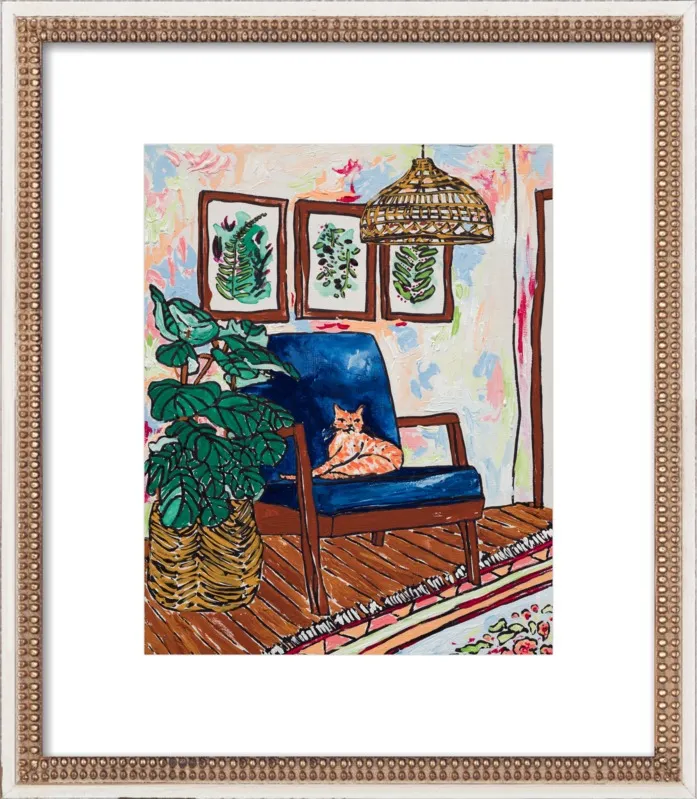 Ginger Cat in Mid Century Chair by Lara Lee Meintjes for Artfully Walls