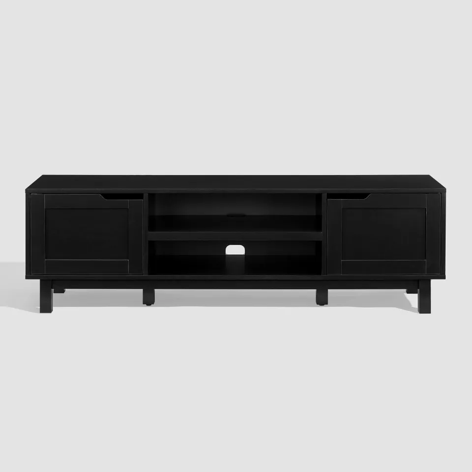 58" 2-Door TV Stand - Solid Black
