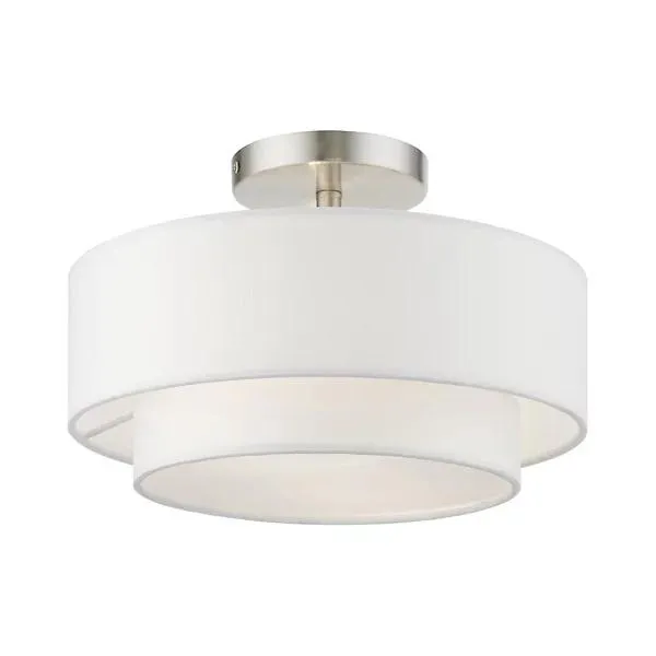 Maureen Tall Double Shade Semi Flushmount
