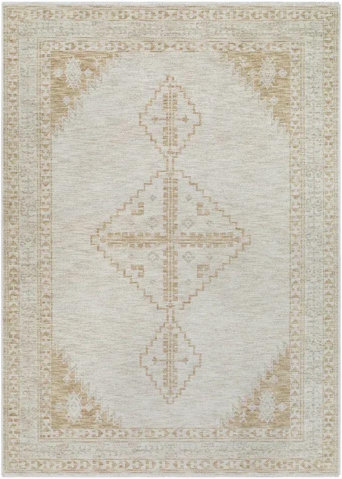 Emory Beige Indoor 2'7" x 10' Machine Woven Rug