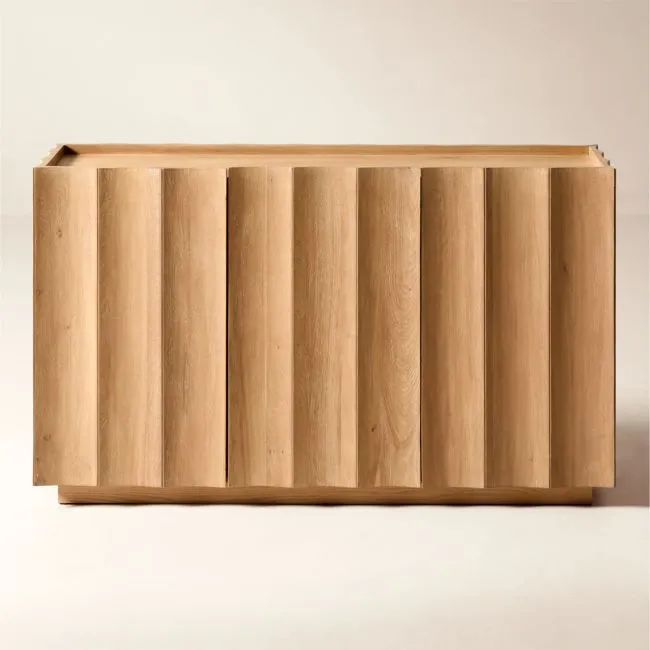 Bardo 54" Scalloped Oak Wood Credenza