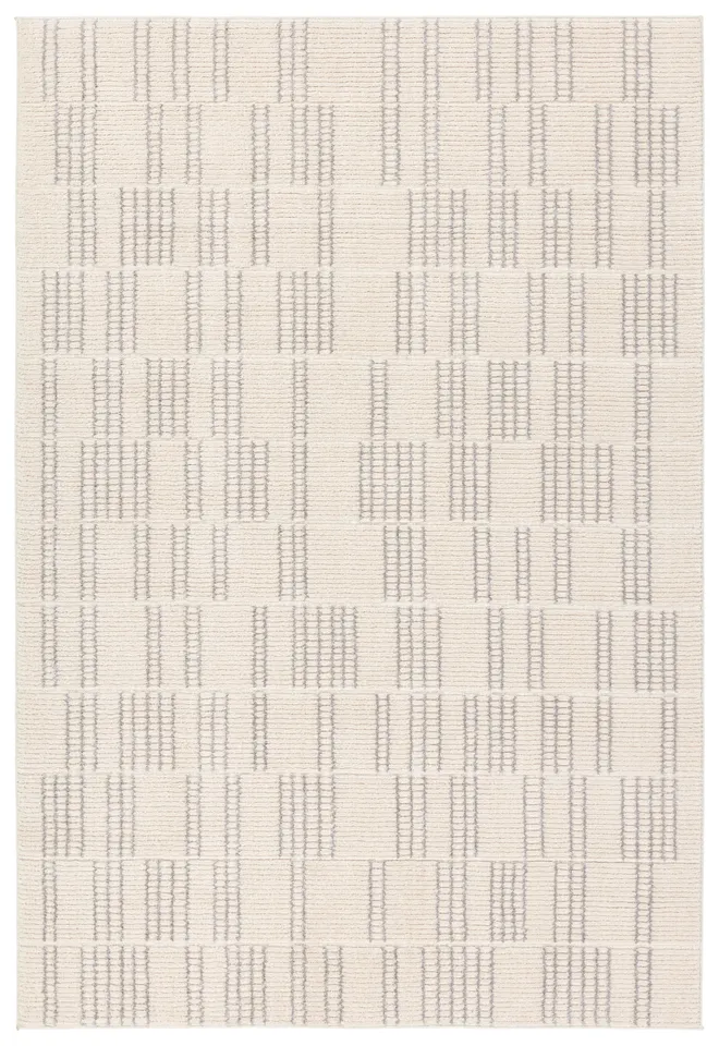 Assurance CMP01 Geometric Ivory Runner Rug (2'8"x8')