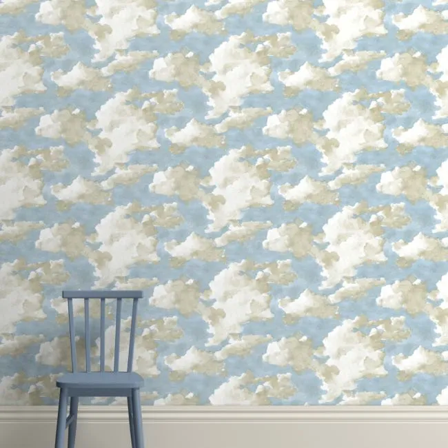 Ciel Blue Tint Peel and Stick Wallpaper