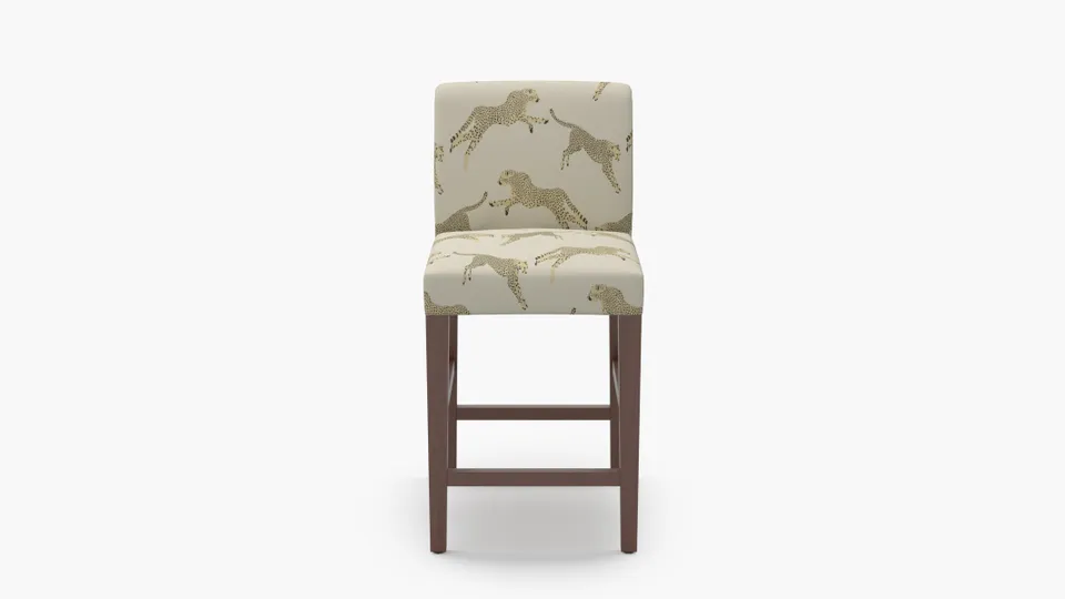 Signature Dining Counter Stool, Desert Cheetah, Walnut Square Tapered Leg