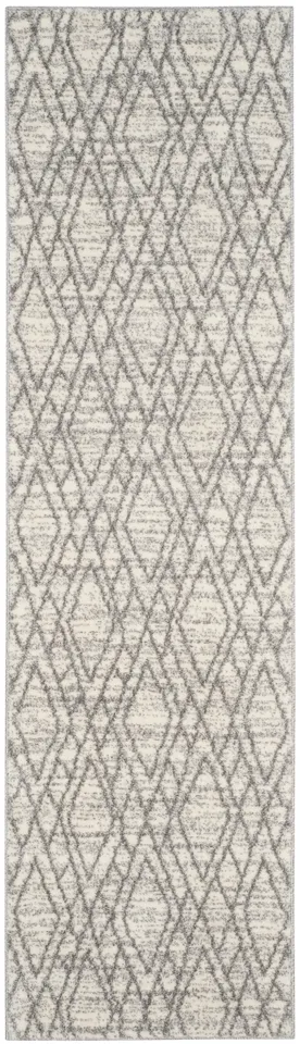 Arlo Home Woven Area Rug, TUN295G, Ivory/Light Grey,  2' 3" X 8'