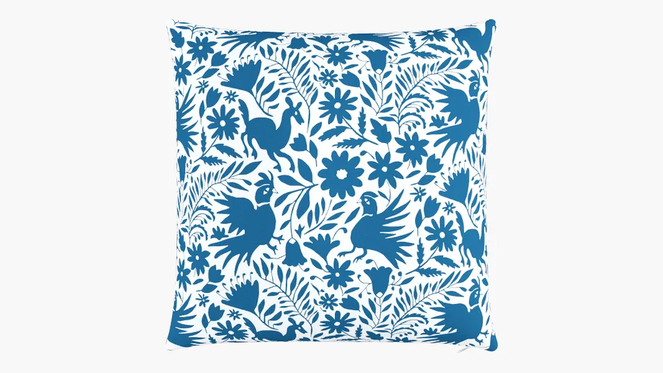Outdoor 26" Throw Pillow, Cerulean Frida, 26" x 26"