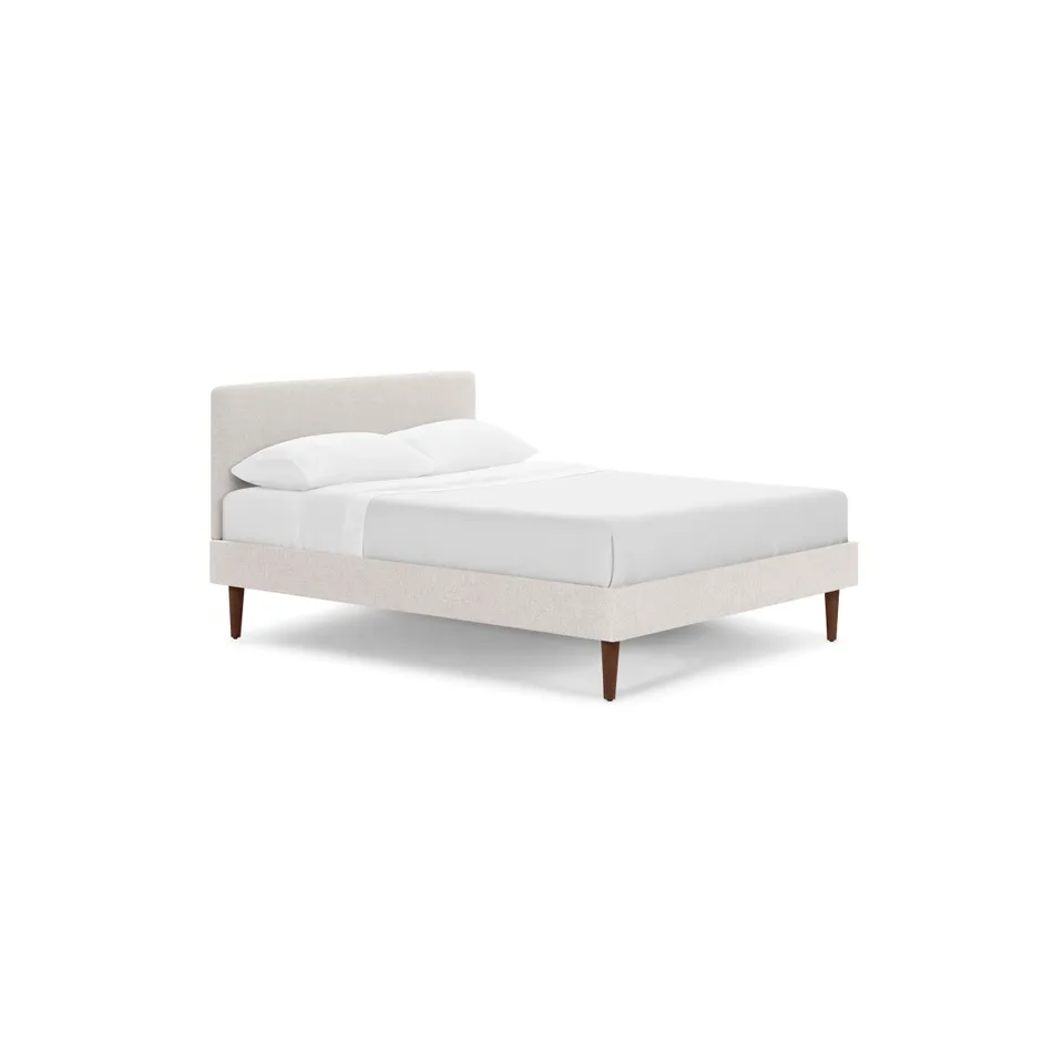 Chorus Upholstered Bed - King / Papyrus/Walnut / Tapered