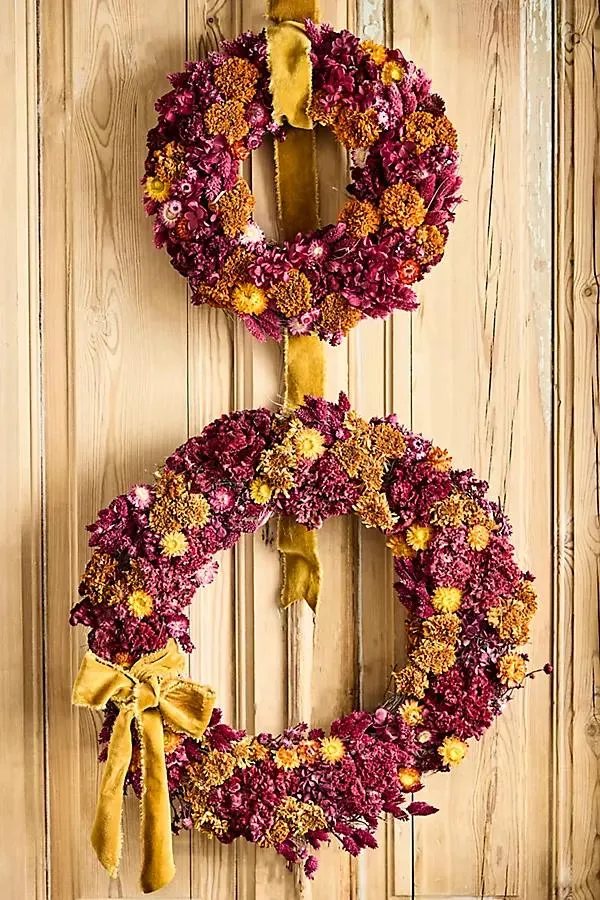 Jewel Tones Dried Wreath