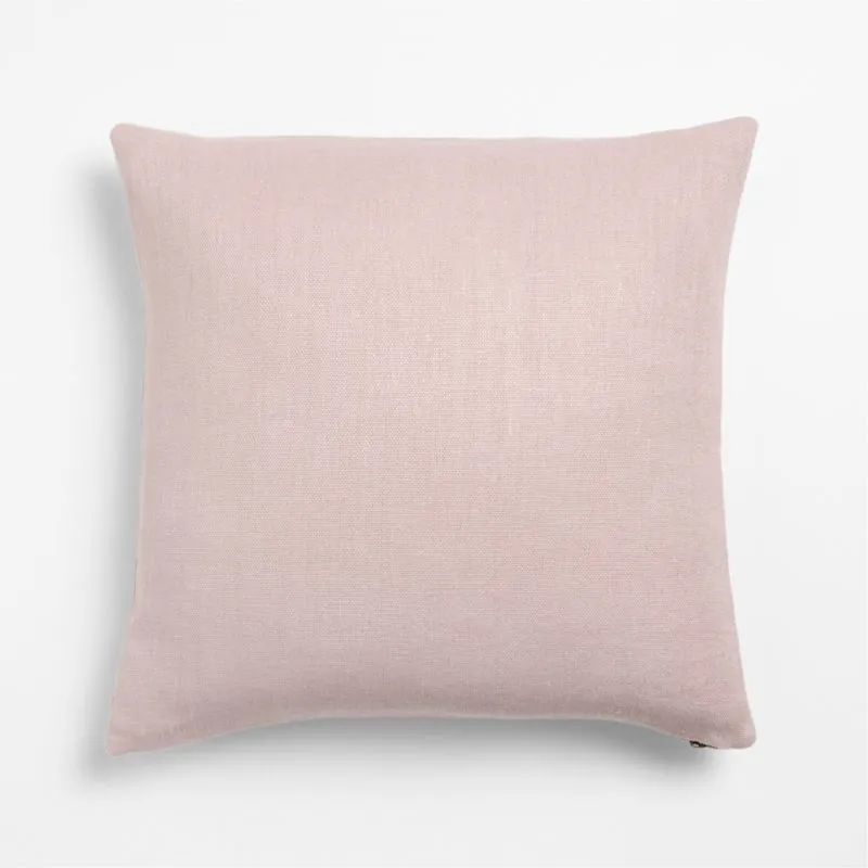Relaxed Linen 20"x20" Dusty Rose Layering Throw Pillow Cover with Down-Alternative Insert