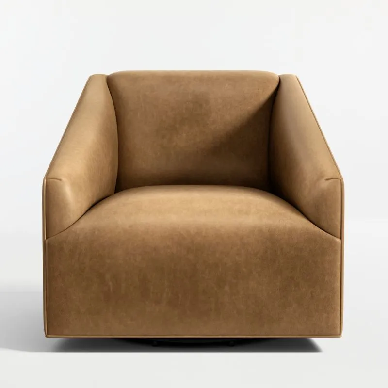Baron Leather Swivel Accent Chair