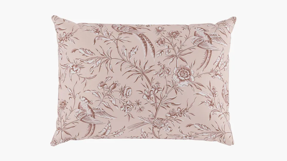 Outdoor 14" x 20" Lumbar Pillow, Blush Aviary, 14" x 20"