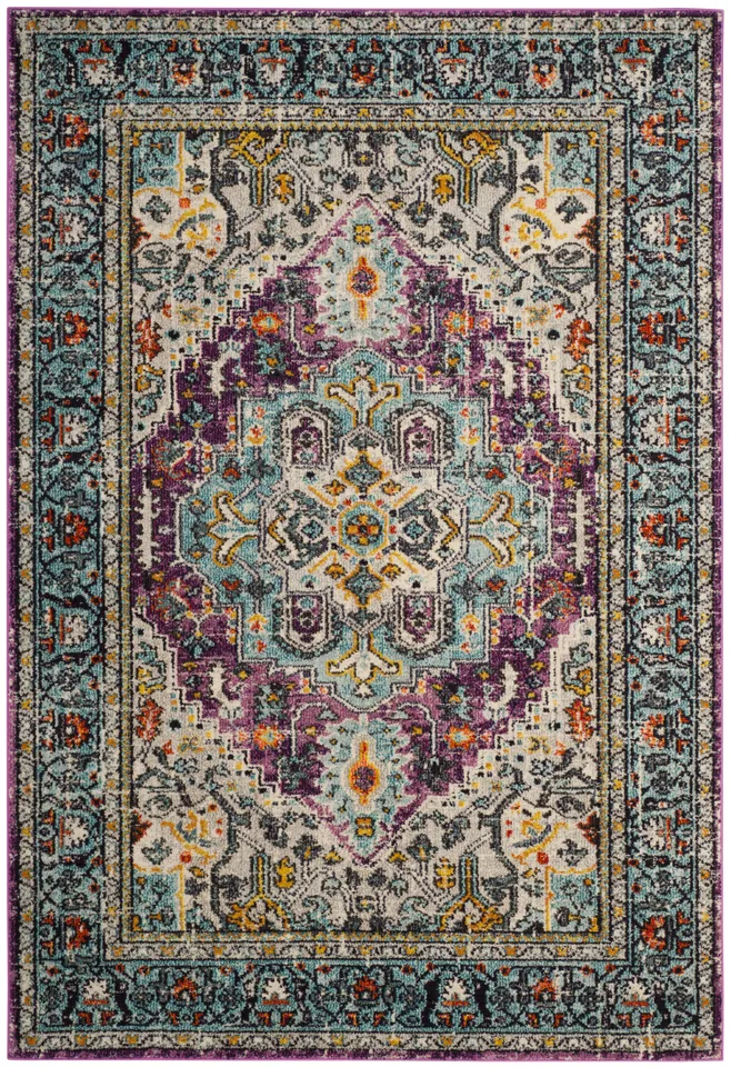 Arlo Home Woven Area Rug, MNC251L, Violet/Light Blue,  6' 7" X 9' 2"