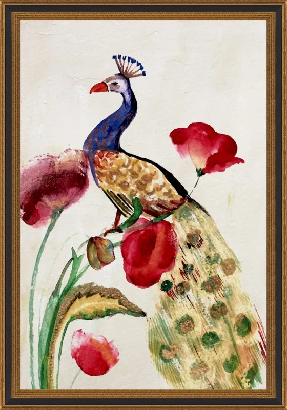 blue gold peacock by Ruti Shaashua for Artfully Walls