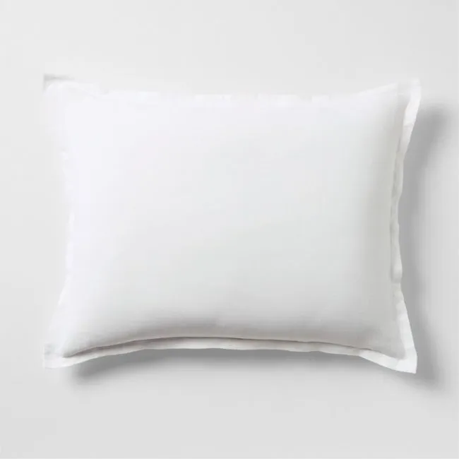 Aire Natural European Linen Crisp White Standard Bed Pillow Sham