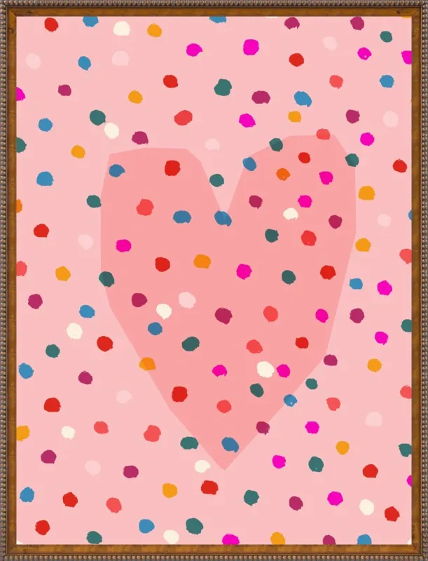 Rainbow Dotty Heart by Paula Mills for Artfully Walls