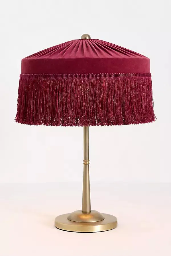Sinclair Fringe Velvet Table Lamp