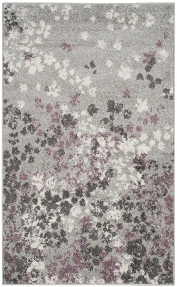 Arlo Home Woven Area Rug, ADR115M, Light Grey/Purple,  4' X 6'