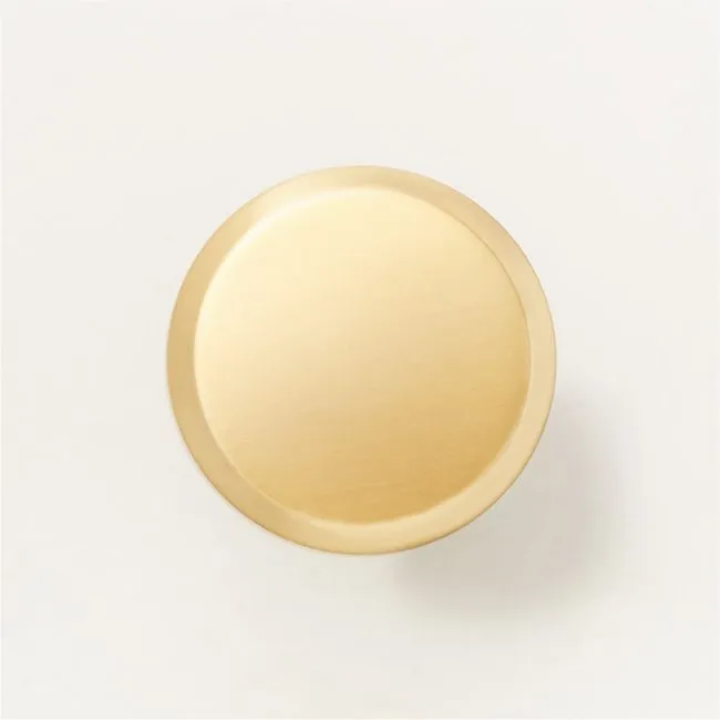 Curveaux Curved Round Brushed Brass Cabinet Knob 1.25''
