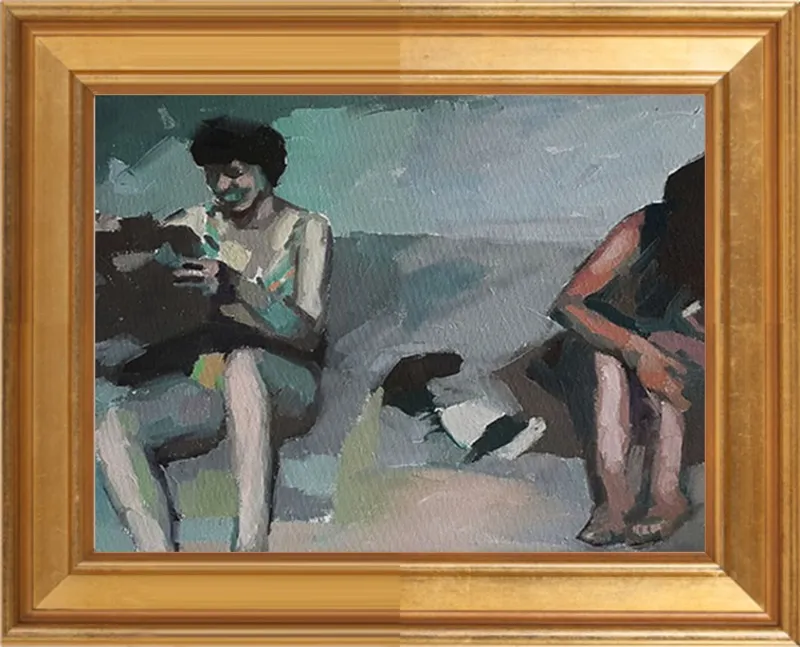Girls at the beach by Mary Sinner for Artfully Walls