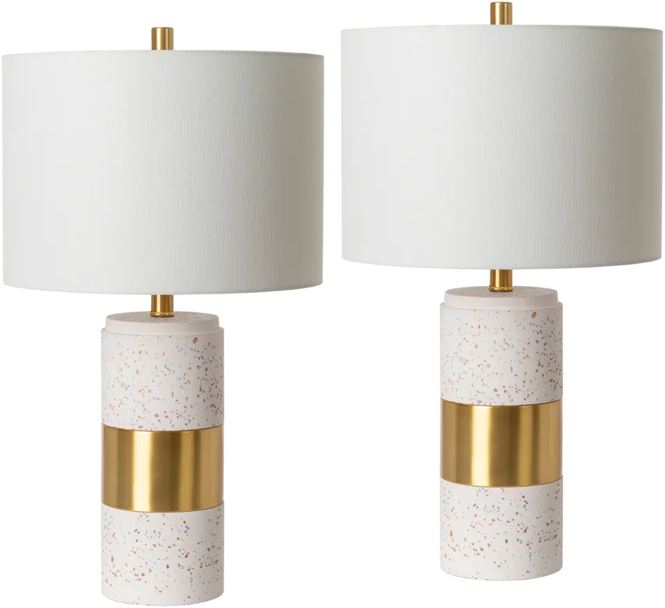 Rimini White Mosaic 25"H x 14"W x 14"D Accent Table Lamp