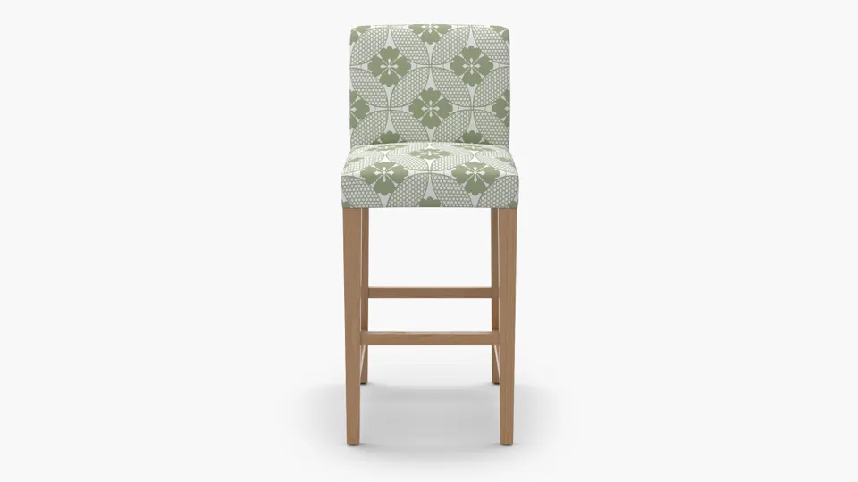 Signature Dining Bar Stool, Sage Solaire, Natural Square Tapered Leg