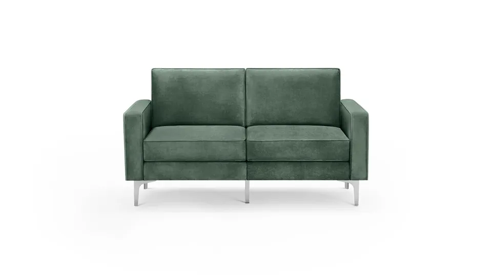 Nomad Velvet Loveseat - Jade - Performance Velvet / Chrome - Metal