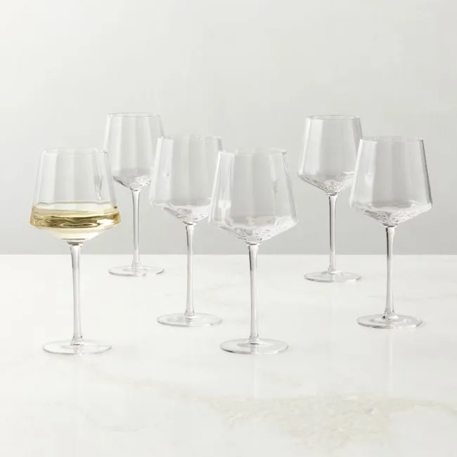 Muse Optic Fluted White Wine Glasses Set of 6