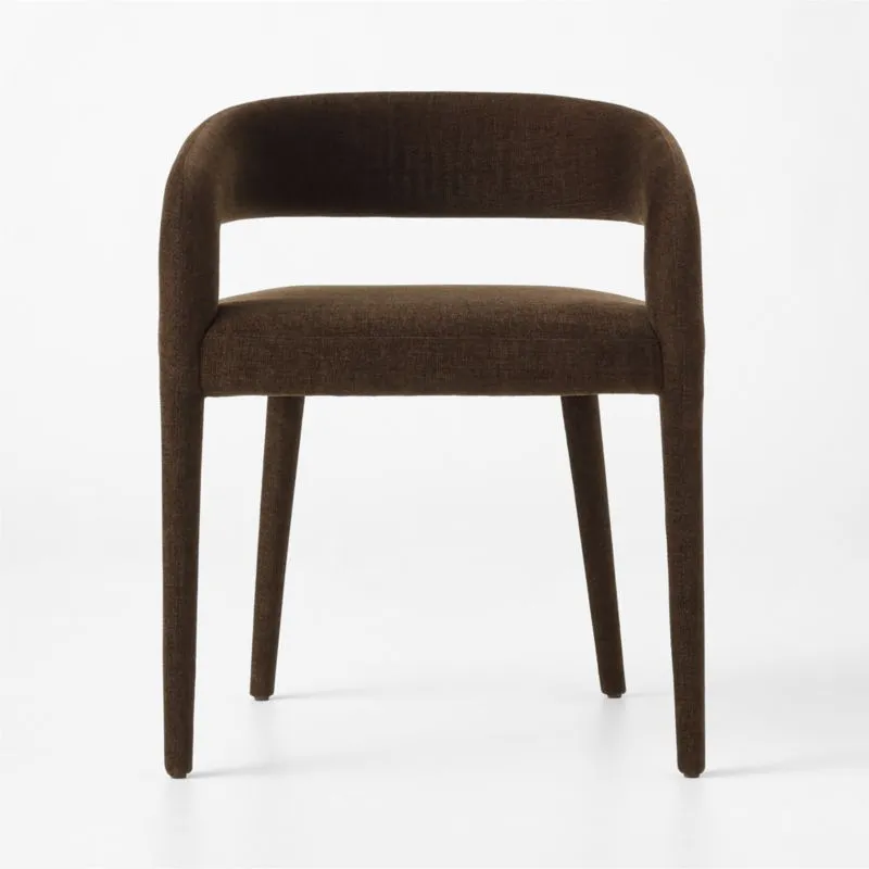 Lisette Brown Performance Fabric Dining Armchair Set of 4
