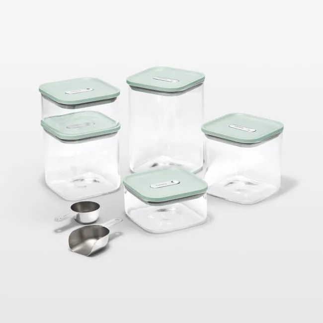 Caraway ® Mist 13-Piece Airtight Glass Food Storage Container Set with Plastic and Silicone Lids