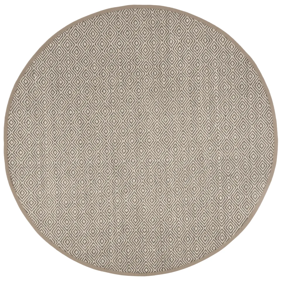 Arlo Home Woven Area Rug, NF151C, Natural/Taupe,  6' X 6' Round