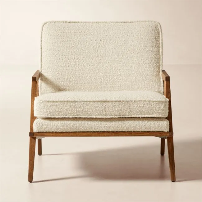 Director White Boucle Accent Chair Model 1201 Set of 2 by Paul McCobb
