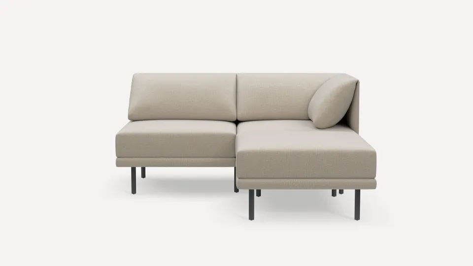 Range 3-Piece Open Sectional Lounger - Georgia Clay - Performance Chenille / Black - Metal
