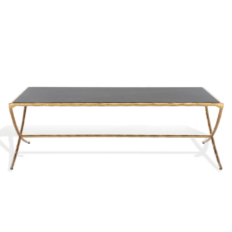 Debbie Metal Coffee Table - Brass/Black