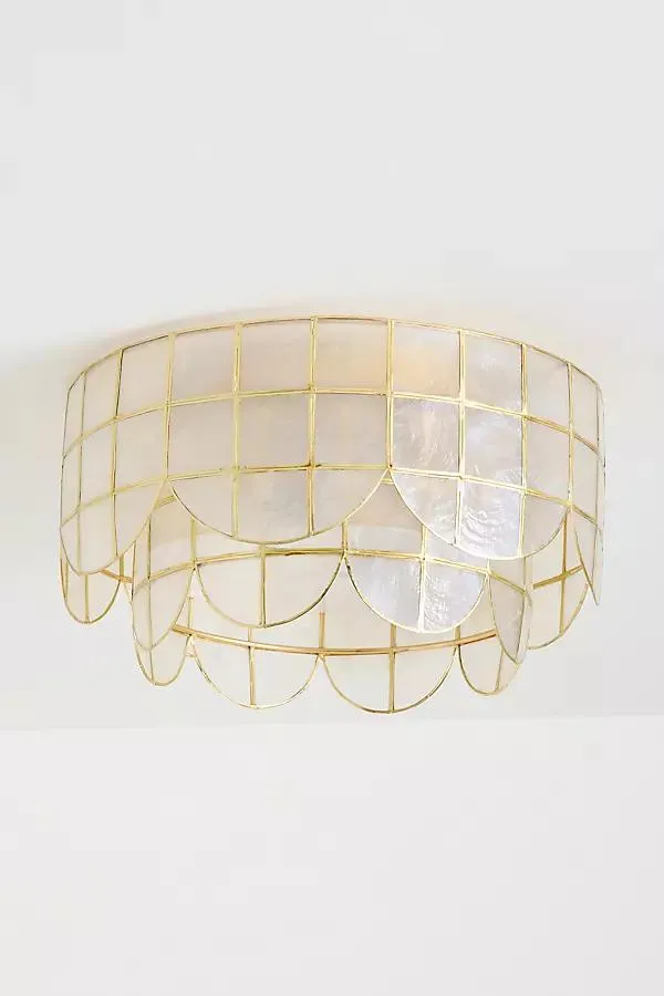Heather Capiz Scalloped Flush Mount