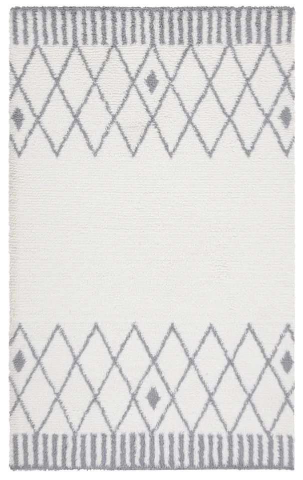 Safavieh Couture Vermont Collection Hand Tufted Area Rug, Ivory / Grey, 6' x 9'