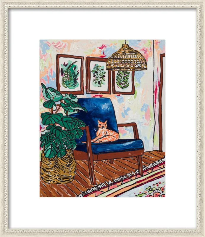 Ginger Cat in Mid Century Chair by Lara Lee Meintjes for Artfully Walls