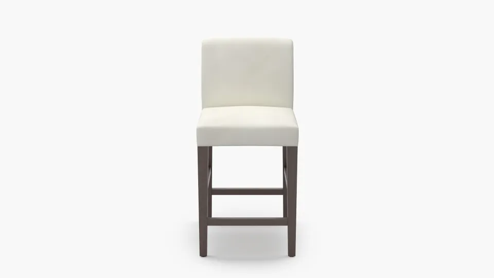 Signature Dining Counter Stool, Sheepskin, Espresso Square Tapered Leg