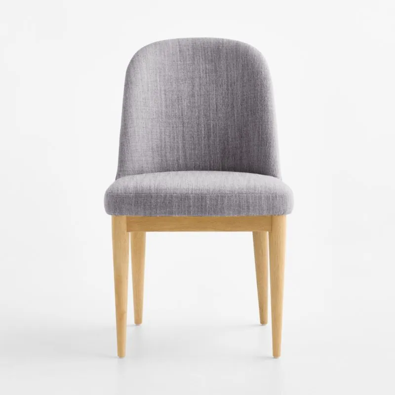 Nord Blue Upholstered Natural Wood Dining Chair