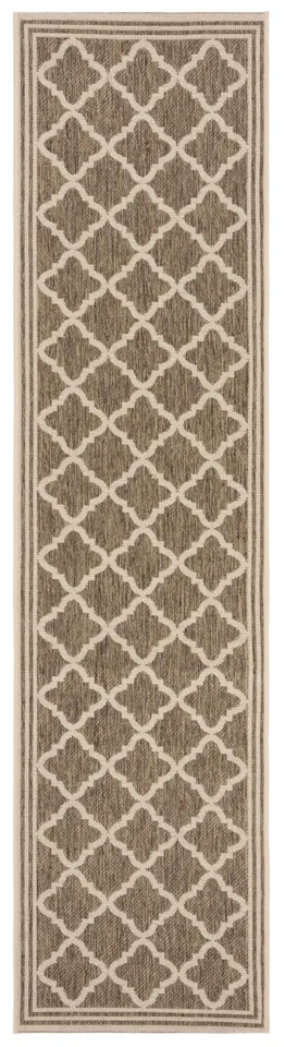 Arlo Home Indoor/Outdoor Woven Area Rug, LND121D, Beige/Cream,  2' X 8'