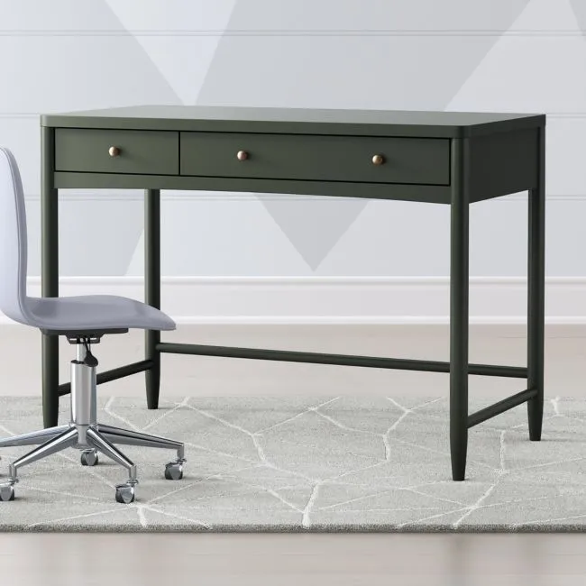 Hampshire 42" Olive Green Wood 2-Drawer Kids Desk
