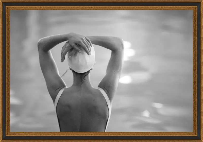 Woman Swimmer in a White Cap by Lucy Snowe for Artfully Walls