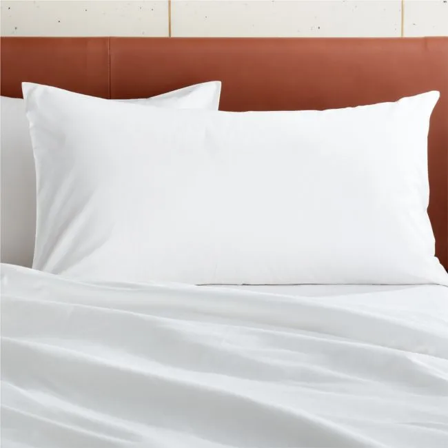Classic Organic Cotton Sateen 520 Thread Count White King Pillow Shams Set of 2